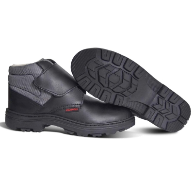 BOOT VELCRO PRETO VAQUETA 