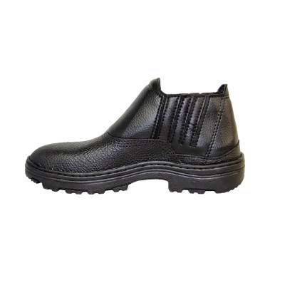 Botina p/ Trabalho Couro Raspa com Elástico na Lateral com CA